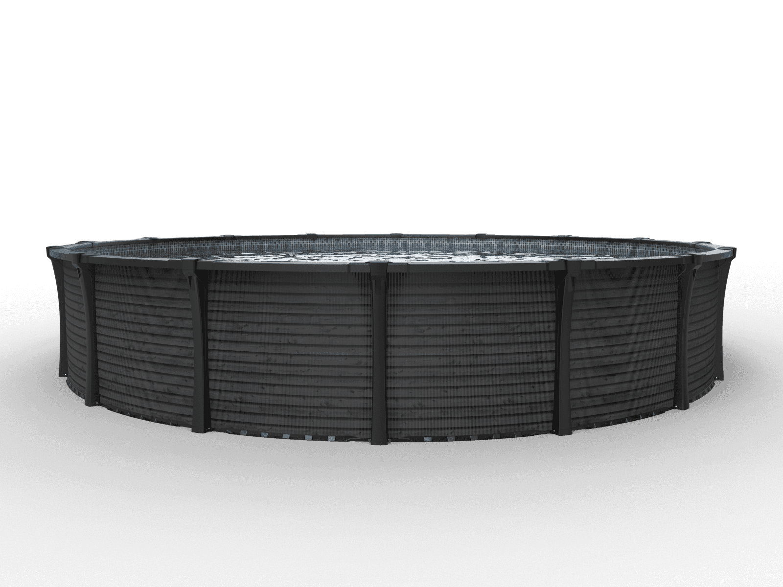 Lava above-ground pool in a backyard